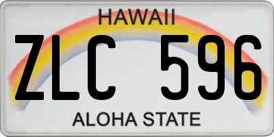 HI license plate ZLC596