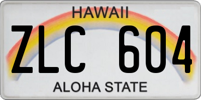 HI license plate ZLC604