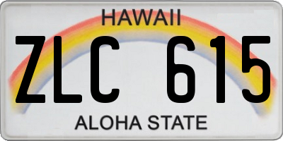 HI license plate ZLC615