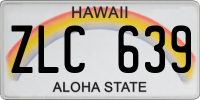 HI license plate ZLC639