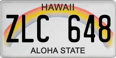 HI license plate ZLC648