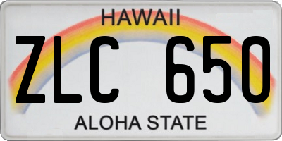 HI license plate ZLC650