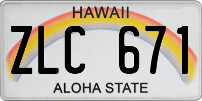 HI license plate ZLC671
