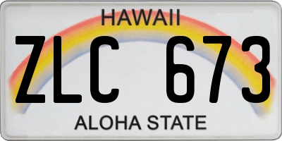 HI license plate ZLC673