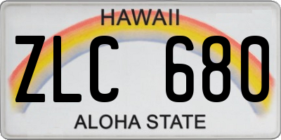 HI license plate ZLC680