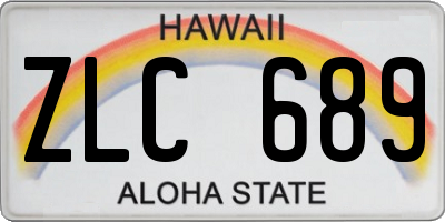 HI license plate ZLC689