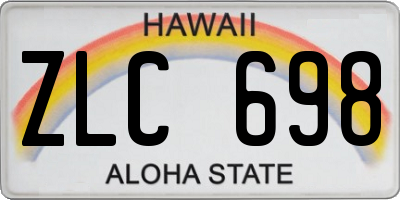 HI license plate ZLC698