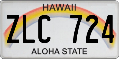 HI license plate ZLC724