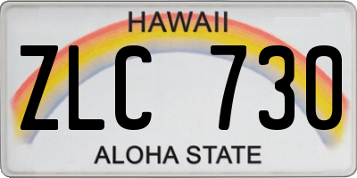 HI license plate ZLC730