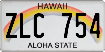 HI license plate ZLC754
