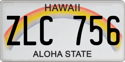 HI license plate ZLC756