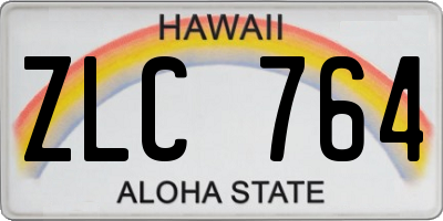 HI license plate ZLC764