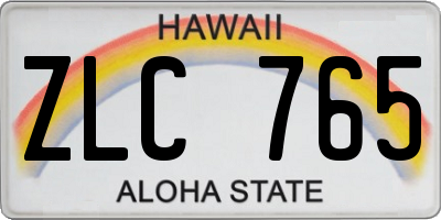HI license plate ZLC765
