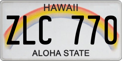 HI license plate ZLC770