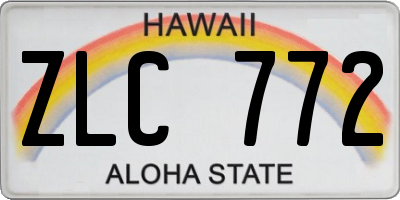 HI license plate ZLC772