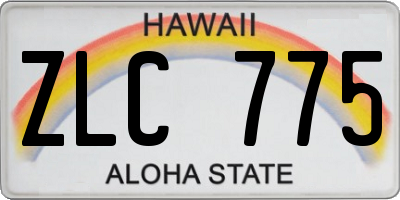 HI license plate ZLC775