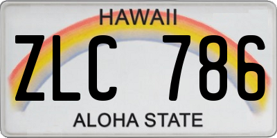 HI license plate ZLC786