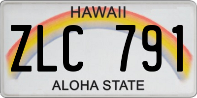 HI license plate ZLC791