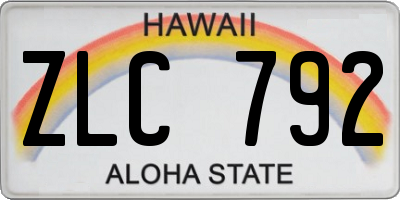 HI license plate ZLC792