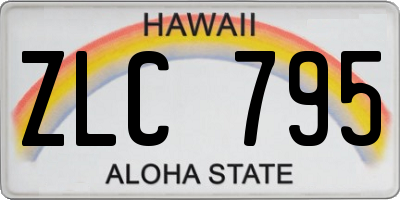 HI license plate ZLC795
