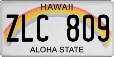 HI license plate ZLC809
