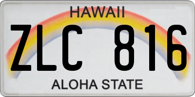 HI license plate ZLC816