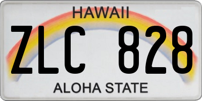 HI license plate ZLC828