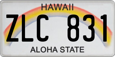 HI license plate ZLC831