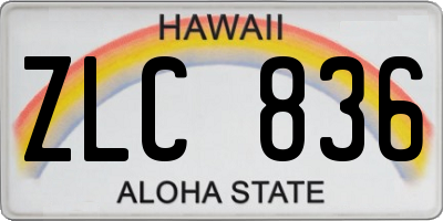 HI license plate ZLC836