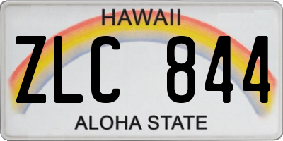 HI license plate ZLC844