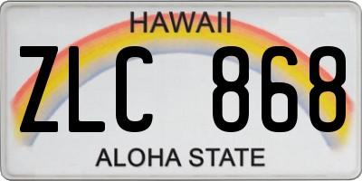 HI license plate ZLC868