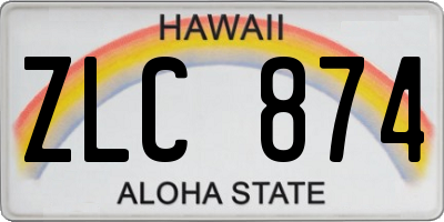 HI license plate ZLC874