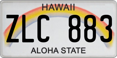 HI license plate ZLC883