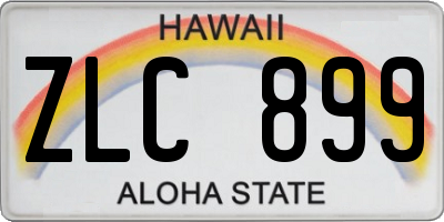 HI license plate ZLC899