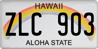 HI license plate ZLC903