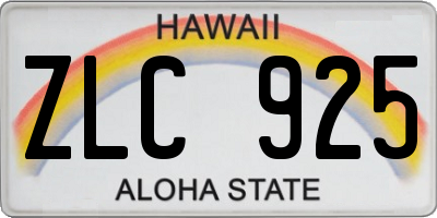 HI license plate ZLC925