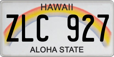 HI license plate ZLC927