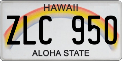 HI license plate ZLC950