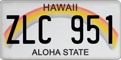 HI license plate ZLC951