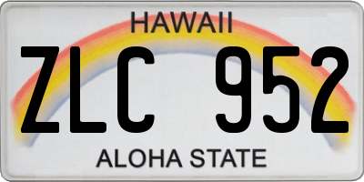 HI license plate ZLC952