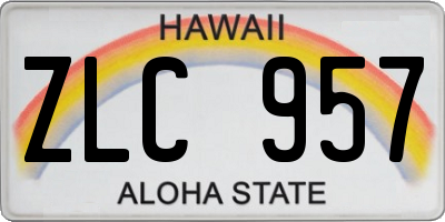 HI license plate ZLC957