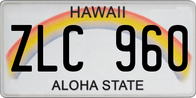 HI license plate ZLC960