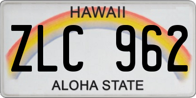 HI license plate ZLC962