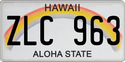 HI license plate ZLC963
