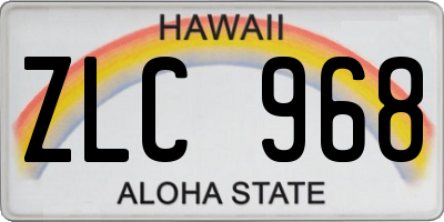 HI license plate ZLC968