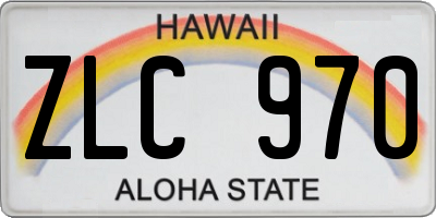 HI license plate ZLC970