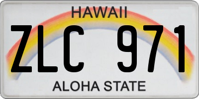 HI license plate ZLC971