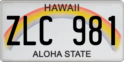 HI license plate ZLC981