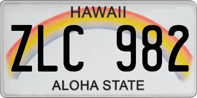 HI license plate ZLC982