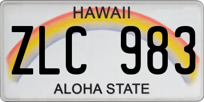 HI license plate ZLC983